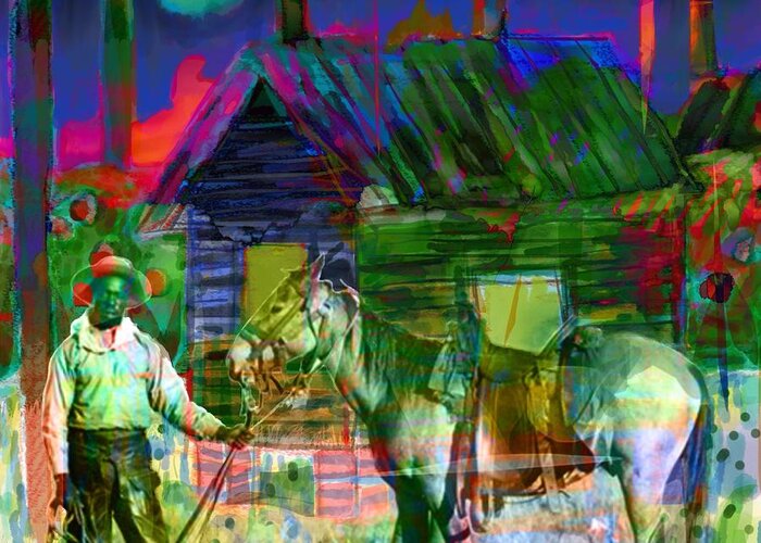 Horse Greeting Card featuring the digital art Horse Power by Joe Roache