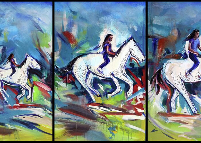  Greeting Card featuring the painting Horse Three II by John Gholson