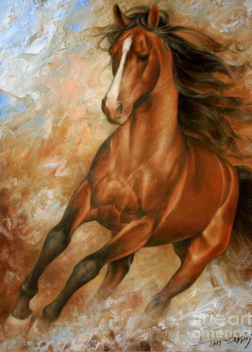 Horse Greeting Card featuring the painting Horse1 by Arthur Braginsky