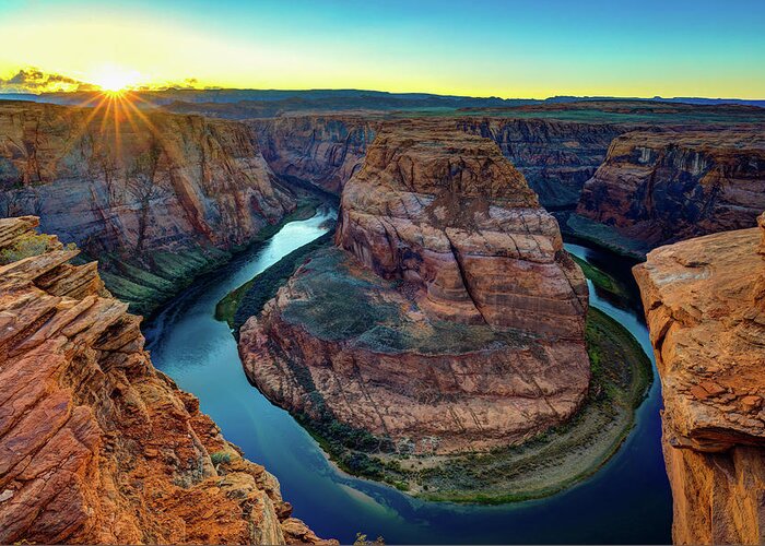 Arizona Greeting Card featuring the photograph Horseshoe Bend Sunset by Raul Rodriguez