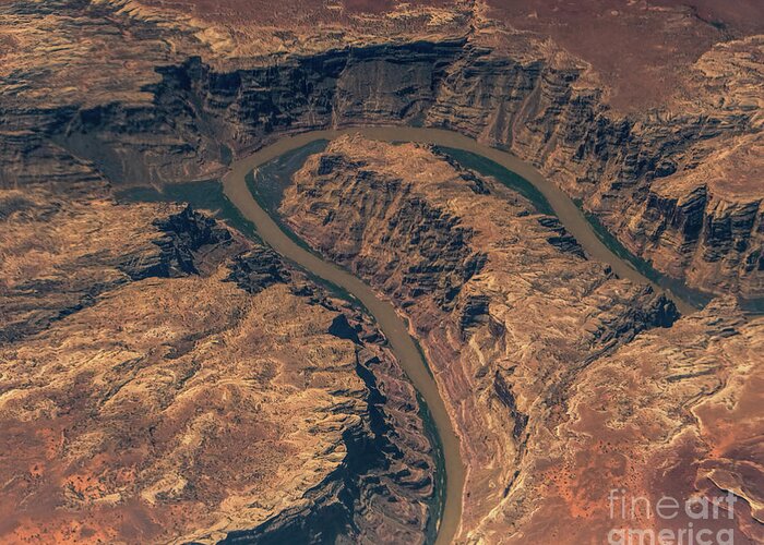 Horseshoe Greeting Card featuring the photograph Horseshoe Shaped Canyon on Green River in Utah by David Oppenheimer