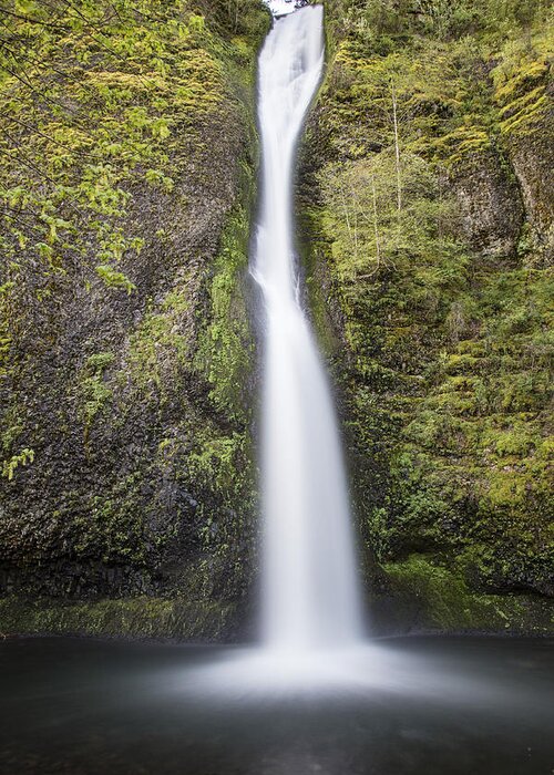 Horsetail Falls Greeting Card featuring the photograph Horsetail Falls in Oregon with splash by John McGraw