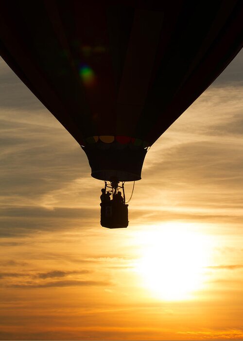2015 Greeting Card featuring the photograph Hot Air Balloon Sunset Silhouette by Brian Caldwell