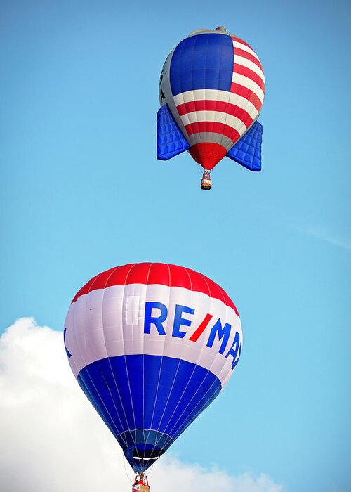  Remax Greeting Card featuring the photograph Hot Air Balloon U.S.A. by Deborah Penland