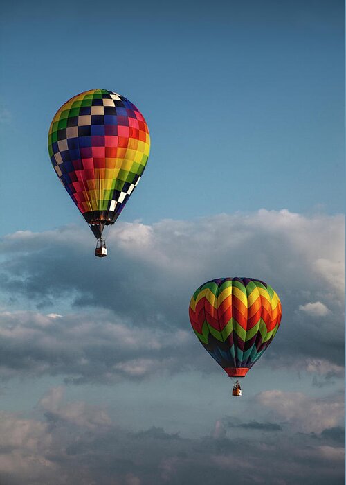 Balloon Greeting Card featuring the photograph Hot Air Balloons at the Battle Creek Michigan Balloon Festival by Randall Nyhof