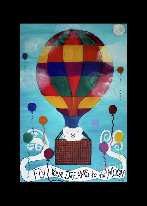 Hot Air Balloon Greeting Card featuring the painting Hot Bear Balloon by Artist Linda Marie