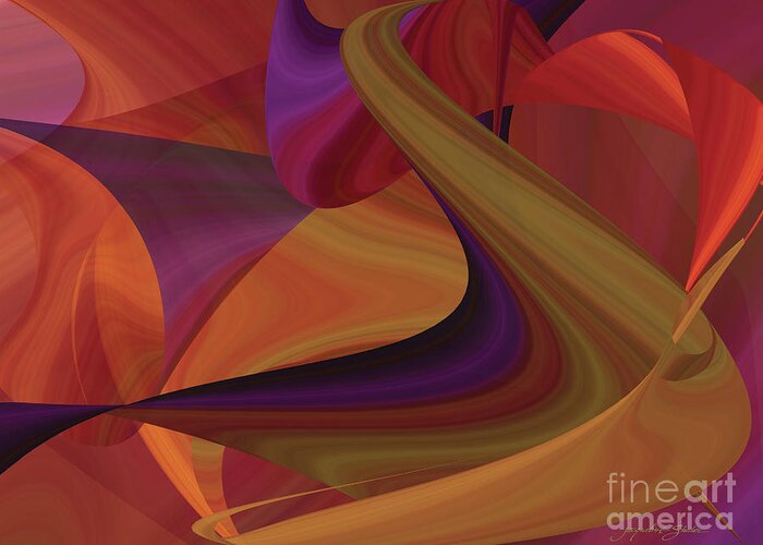 Abstract Greeting Card featuring the digital art Hot Curvelicious by Jacqueline Shuler