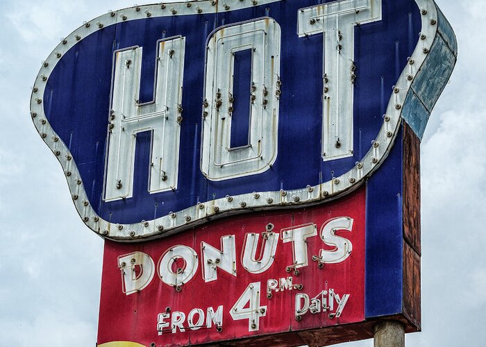 Donuts Greeting Card featuring the photograph Hot Donuts Daily - 1 by Stephen Stookey