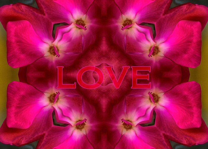 Kaleidoscope Design Greeting Card featuring the photograph Hot Love by Mary Buck