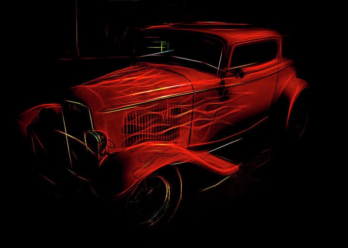 Hot Rod Greeting Card featuring the photograph Hot Rod Red by Melvin Busch