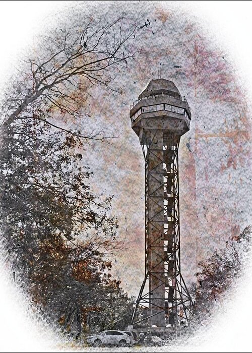 Hot Springs Mountain Tower Greeting Card featuring the digital art Hot Springs Mountain Tower_2c by Walter Herrit