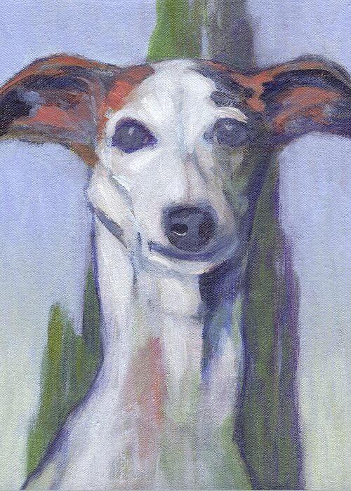 Hound Dog Greeting Card featuring the painting Hound by Kazumi Whitemoon