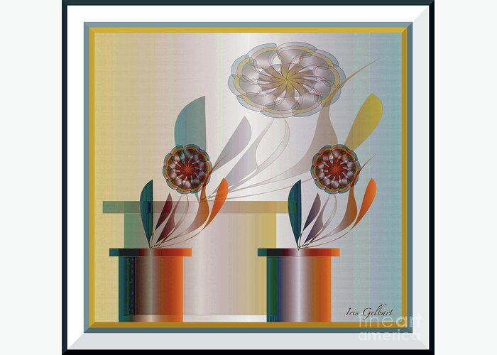Abstract Greeting Card featuring the digital art House Plants #24 by Iris Gelbart