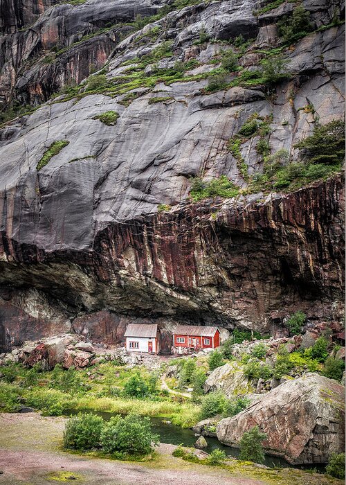 Beautiful Greeting Card featuring the photograph Houses - Helleren, Norway - Travel photography by Giuseppe Milo