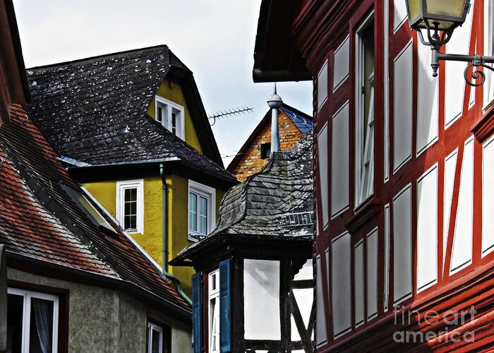 House Greeting Card featuring the photograph Houses in Eltville 3 by Sarah Loft