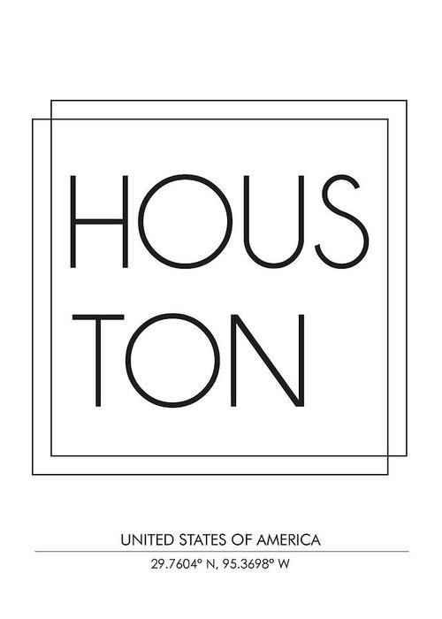 Houston Greeting Card featuring the mixed media Houston, United States Of America - City Name Typography - Minimalist City Posters #1 by Studio Grafiikka