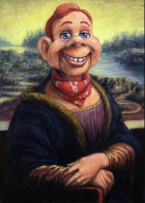 Howdy Doody Greeting Card featuring the painting Howdy DooVinci by James W Johnson