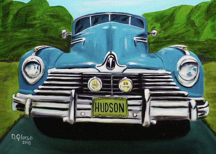 Glorso Greeting Card featuring the painting Hudson Blue by Dean Glorso