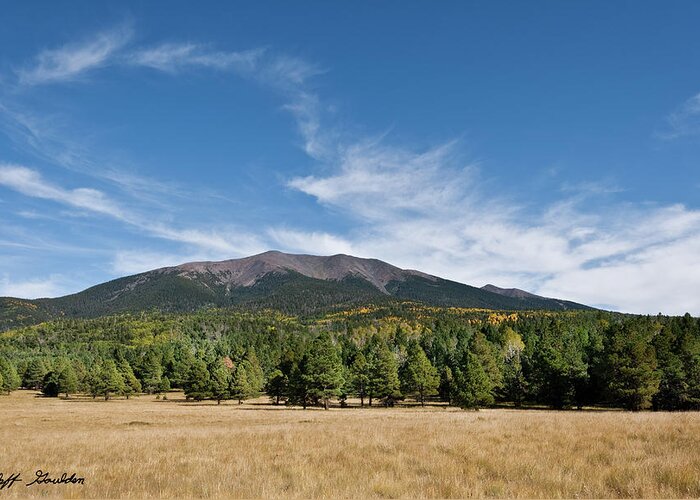 Arizona Greeting Card featuring the photograph Humphreys Peak from Hart Prairie by Jeff Goulden