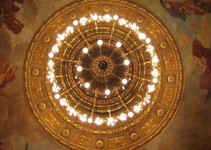 Chandelier Greeting Card featuring the photograph Hungarian State Opera by Annette Hadley