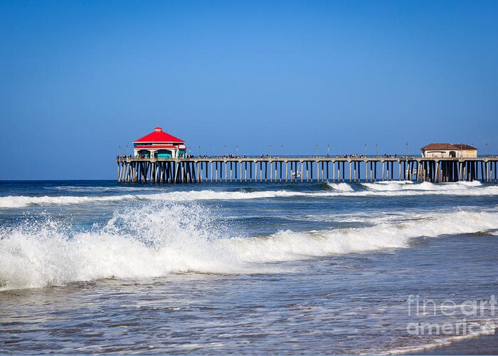 America Greeting Card featuring the photograph Huntington Beach Pier Photo by Paul Velgos