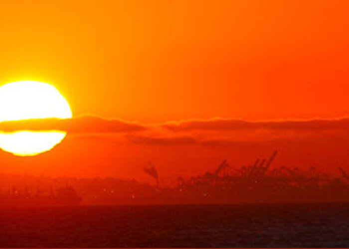 Sunset Greeting Card featuring the photograph Huntington beach Sunset by Habib Ayat