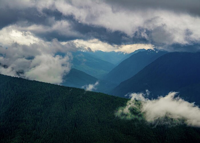 Hurricane Ridge Greeting Card featuring the photograph Hurricane Ridge Storm Coming by Roslyn Wilkins