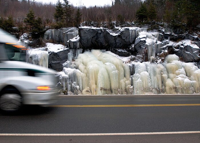 Hwy Greeting Card featuring the photograph HWY Ice  by Doug Gibbons