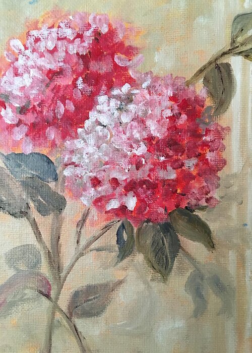 Flowers Greeting Card featuring the painting Hydranga by Sharon Schultz