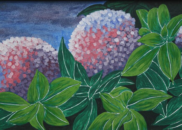 Flowers Greeting Card featuring the painting Hydrangea by Paul Amaranto