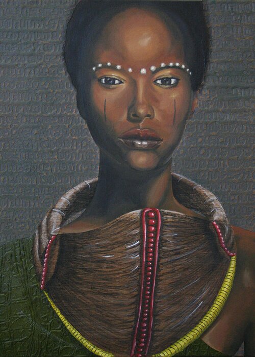 African Greeting Card featuring the painting I am as I am by Edmund Royster