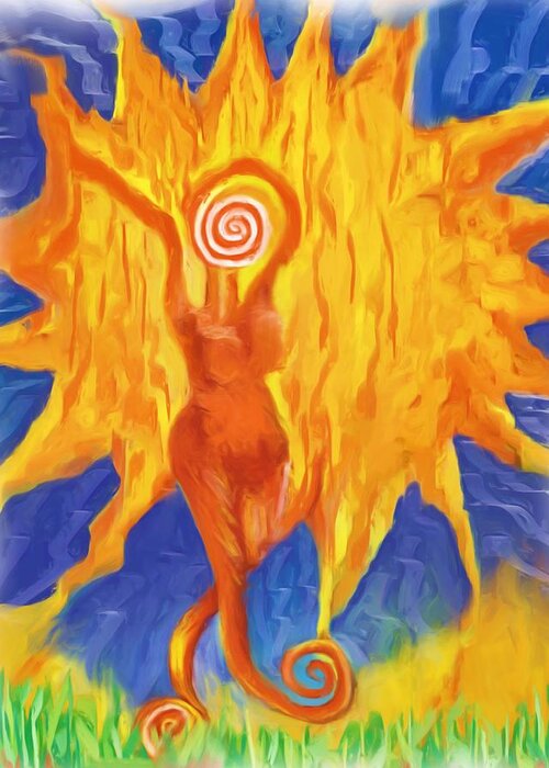 Sun Greeting Card featuring the painting I am the Sun by Shelley Bain