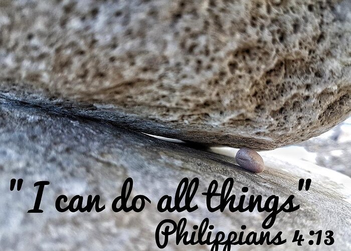 Bible Text Greeting Card featuring the photograph I can do all things by Nadia Seme