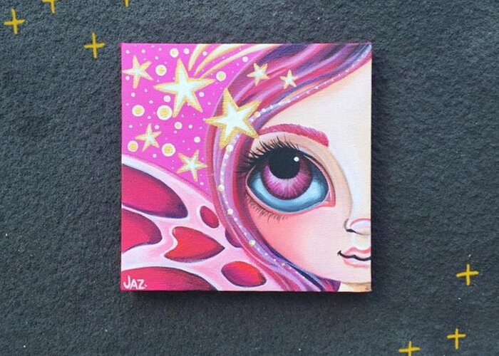 Pinkandgold Greeting Card featuring the photograph I Finished Another Mini Painting Today by Jaz Higgins