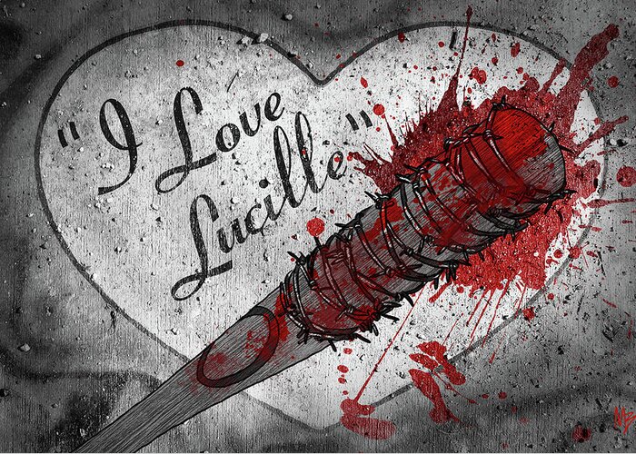 The Walking Dead Greeting Card featuring the digital art I Love Lucille by Mike Brennan