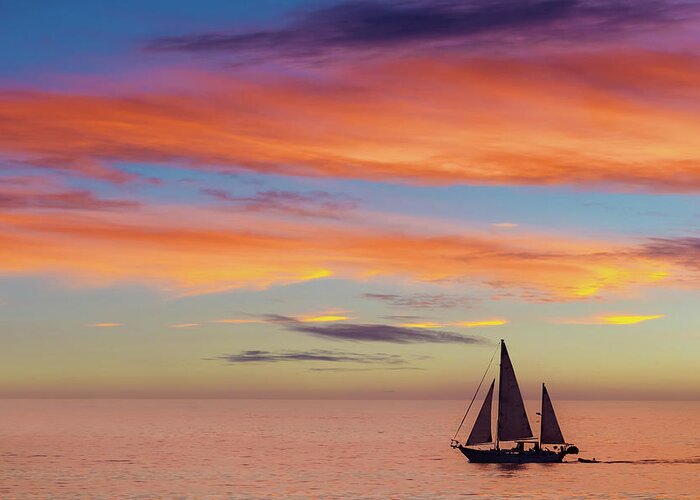 Beach Greeting Card featuring the photograph I Will Sail Away, and Take your Heart With Me by Peter Tellone