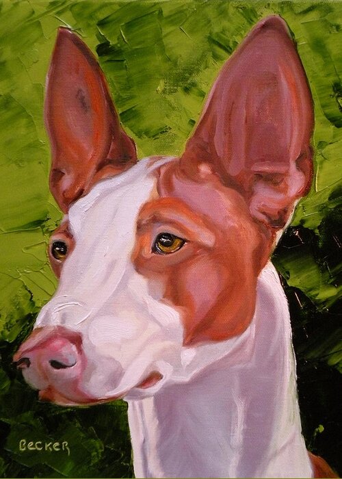 Dogs Greeting Card featuring the painting Ibizan Hound by Susan A Becker