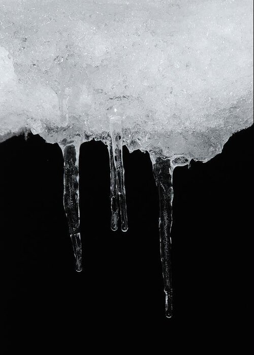 Ice Greeting Card featuring the photograph Ice And Night I by Angie Tirado