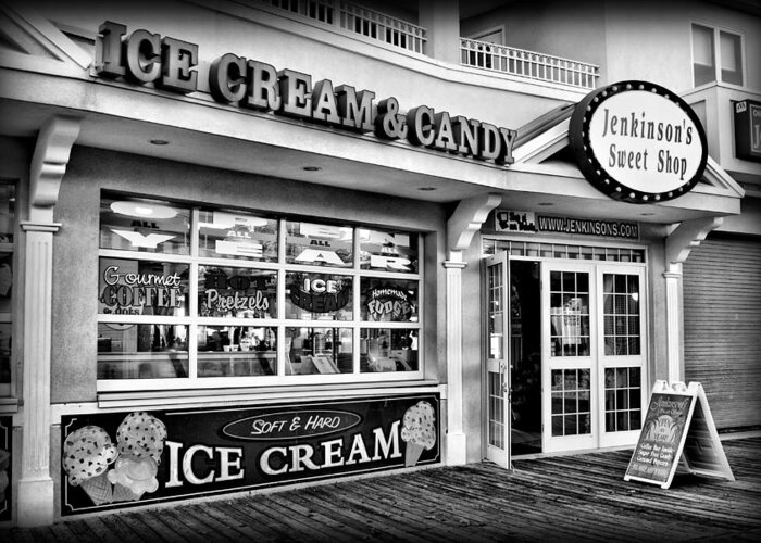 Jersey Shore Greeting Card featuring the photograph Ice Cream and Candy Shop at The Boardwalk - Jersey Shore by Angie Tirado