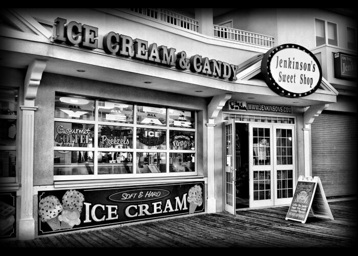 Jersey Shore Greeting Card featuring the photograph Ice Cream and Candy Shop at The Boardwalk - Jersey Shore by Angie Tirado