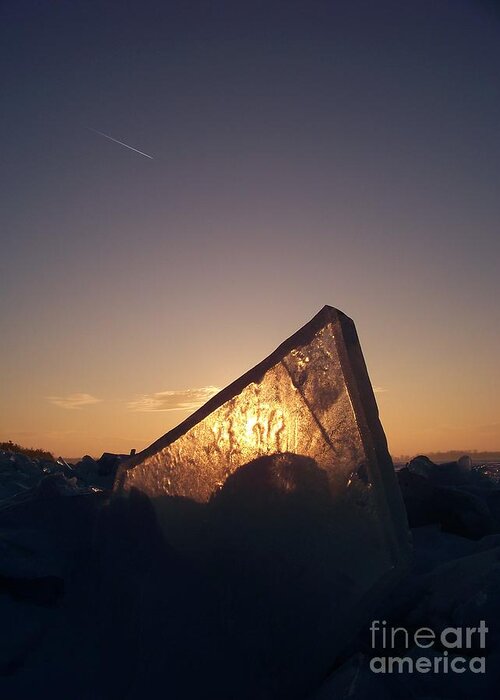 Photography Greeting Card featuring the photograph Ice Sunset by Deb Stroh-Larson