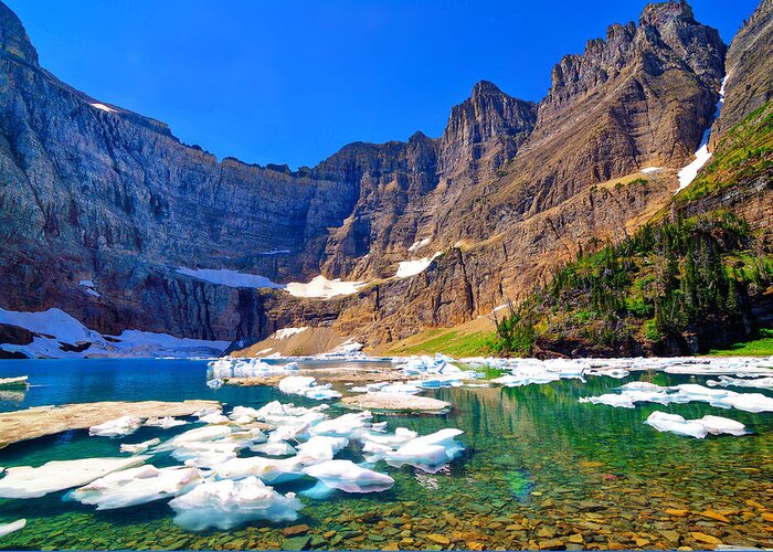 Iceberg Lake Greeting Card featuring the photograph Iceberg Lake by Greg Norrell