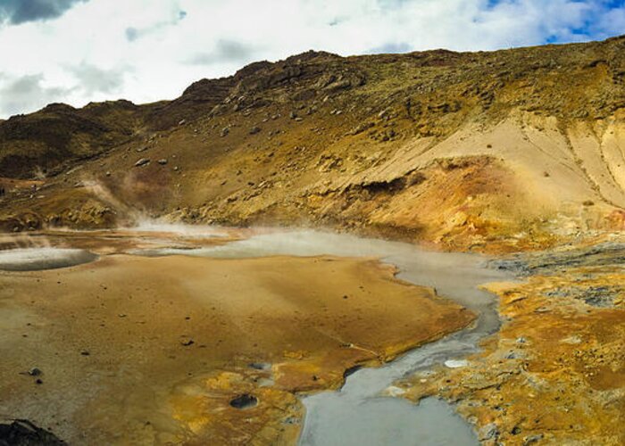 Iceland Greeting Card featuring the photograph Iceland geothermal area Krysuvik panorama by Matthias Hauser