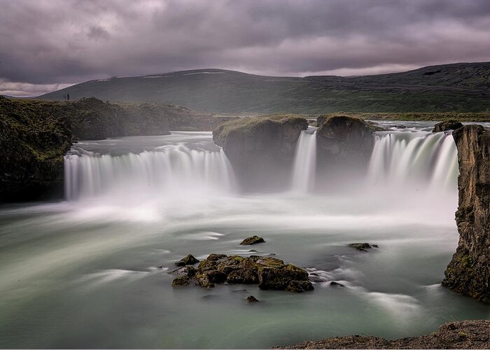 Iceland Greeting Card featuring the photograph Iceland Waterfall by Tom Singleton