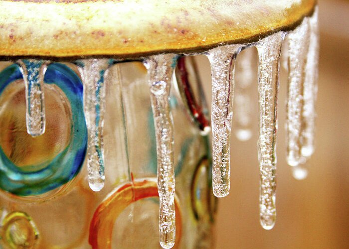 Icicles Greeting Card featuring the photograph Icicles by Annee Olden