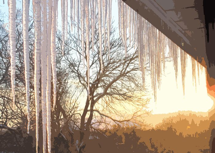 Icicles Greeting Card featuring the photograph Icicles One by Ian MacDonald