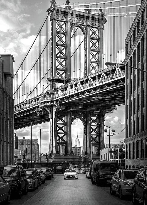 New York City Greeting Card featuring the photograph Iconic Manhattan BW by Az Jackson