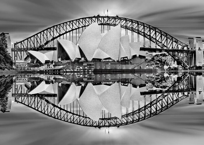 Sydney Greeting Card featuring the digital art Iconic Reflections by Az Jackson