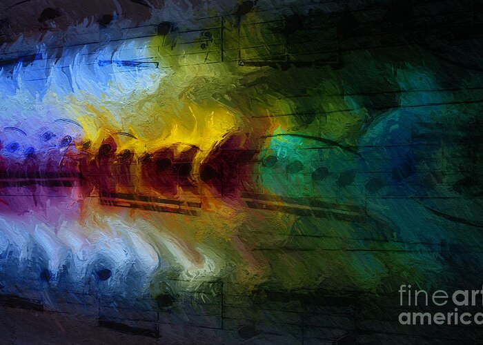 Music Greeting Card featuring the digital art Il Fuoco di Musica by Lon Chaffin