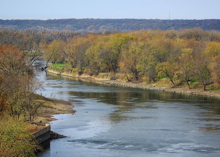 Illinois River Greeting Card featuring the photograph Illinois River at Starved Rock by Joni Eskridge